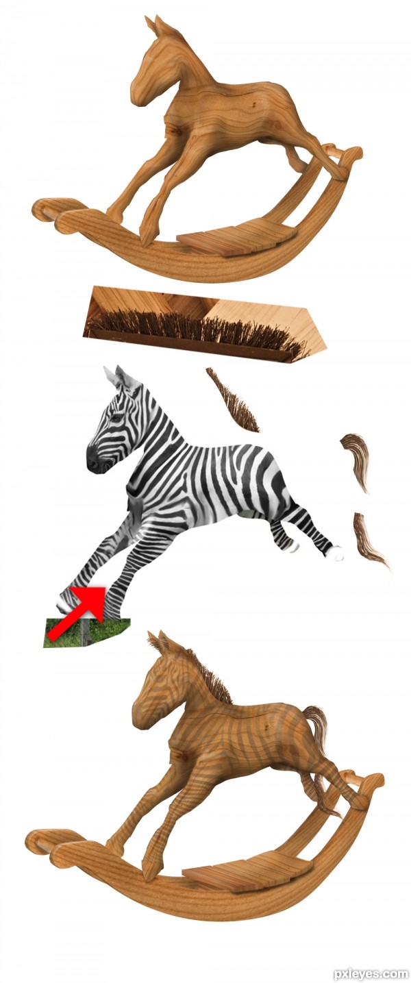 Creation of rocking zebra: Step 4